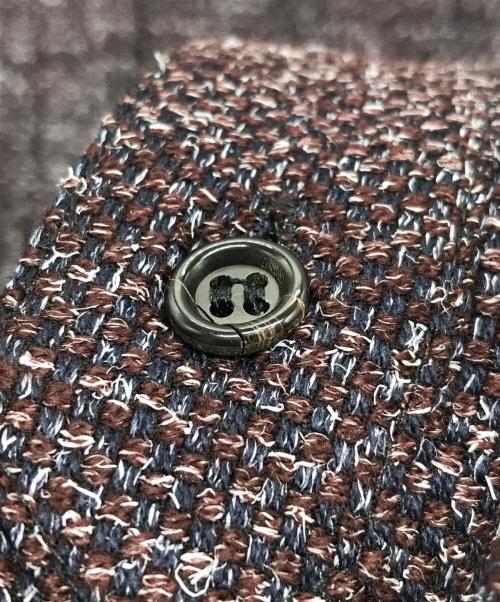 FRANK LEDER（フランクリーダー）FRANK LEDER (フランクリーダー) バンドカラーツイードシャツ ネイビー サイズ:Mの古着・服飾アイテム