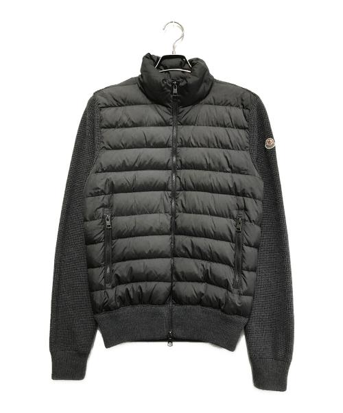 MONCLER（モンクレール）MONCLER (モンクレール) MAGLIONE TRICOT CARDIGAN ブラック×グレー サイズ:Sの古着・服飾アイテム