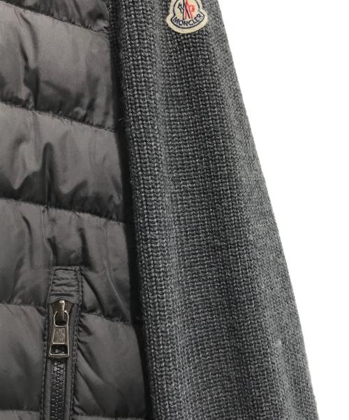 MONCLER（モンクレール）MONCLER (モンクレール) MAGLIONE TRICOT CARDIGAN ブラック×グレー サイズ:Sの古着・服飾アイテム