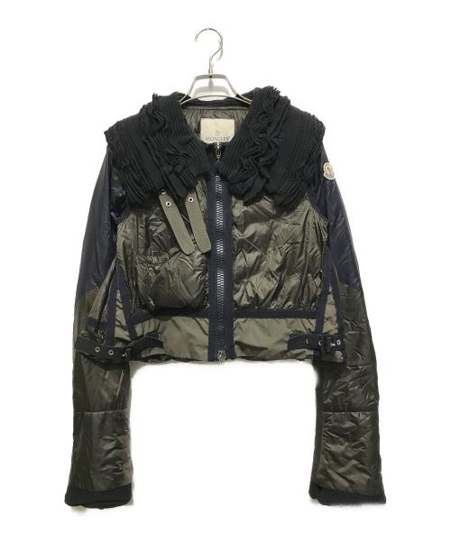 MONCLER（モンクレール）MONCLER (モンクレール) sacai (サカイ) SARI GIUBBOTTO ブラック×ベージュの古着・服飾アイテム