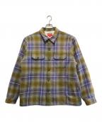 SUPREMEシュプリーム）の古着「22AW shearling lined flannel shirt」｜イエロー×パープル