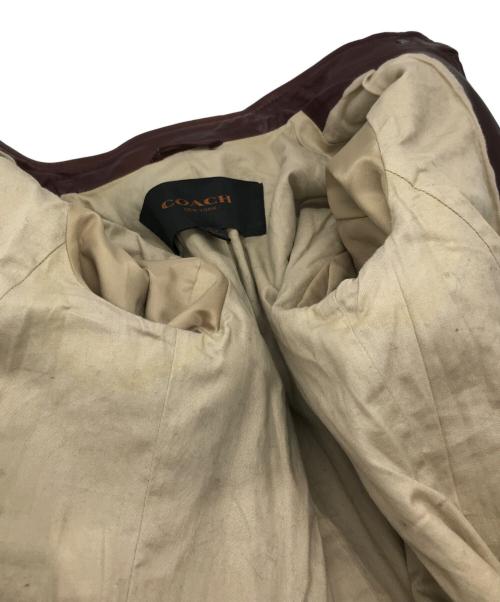 COACH（コーチ）COACH (コーチ) ラムレザーシングルジャケット ボルドー サイズ:XSの古着・服飾アイテム