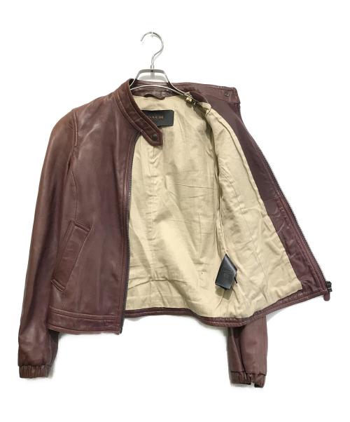 COACH（コーチ）COACH (コーチ) ラムレザーシングルジャケット ボルドー サイズ:XSの古着・服飾アイテム