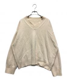 GALLARDA GALANTE（ガリャルダガランテ）の古着「24AW 【着やせニット】バックスリットVニット」｜ベージュ