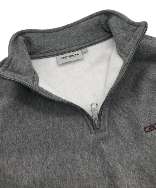 Carhartt WIP（カーハート ワーク イン プログレス）CARHARTT WIP (カーハート ワークインプログレス) HALF ZIP AMERICAN SCRIPT SWEATSHIRT グレー サイズ:Mの古着・服飾アイテム