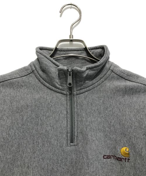 Carhartt WIP（カーハート ワーク イン プログレス）CARHARTT WIP (カーハート ワークインプログレス) HALF ZIP AMERICAN SCRIPT SWEATSHIRT グレー サイズ:Mの古着・服飾アイテム