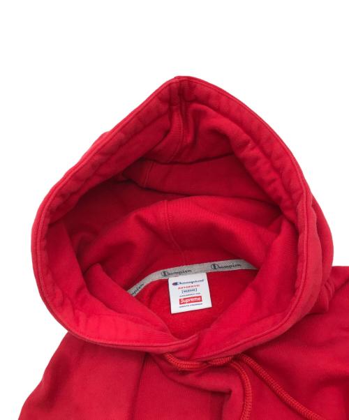 Champion（チャンピオン）Champion (チャンピオン) SUPREME (シュプリーム) Hooded Sweatshirt レッド サイズ:Mの古着・服飾アイテム