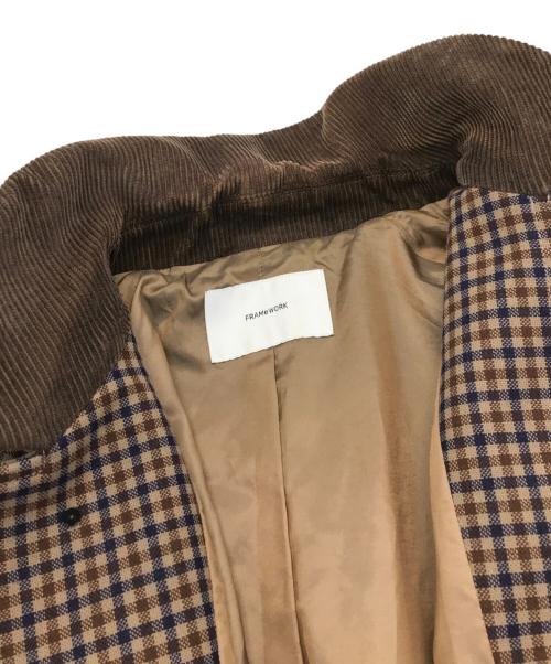 FRAMeWORK（フレームワーク）FRAMeWORK (フレームワーク) Ballis バルカラーコート ブラウン×ブルー サイズ:38の古着・服飾アイテム