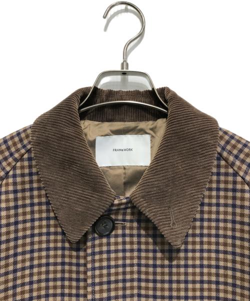 FRAMeWORK（フレームワーク）FRAMeWORK (フレームワーク) Ballis バルカラーコート ブラウン×ブルー サイズ:38の古着・服飾アイテム
