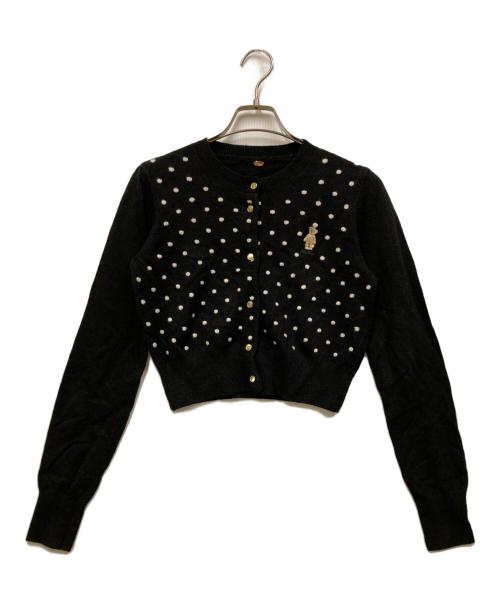 Lily Brown（リリーブラウン）Lily Brown (リリーブラウン) 24AW Lily Bearコンパクトニットカーデ ブラック サイズ:SIZE ONEの古着・服飾アイテム