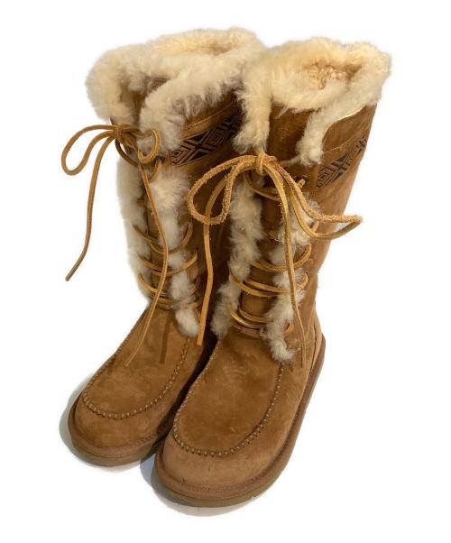 UGG（アグ）UGG (アグ) レースアップムートンロングブーツ ブラウン サイズ:SIZE 23cmの古着・服飾アイテム