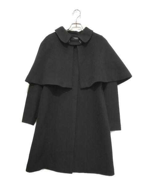 QUEENS COURT（クイーンズコート）QUEENS COURT (クイーンズコート) ケープ付コート ブラック サイズ:1の古着・服飾アイテム