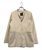 anuansアニュアンス）の古着「レイヤードカラースリットスリーブジャケット」｜ベージュ
