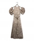 Snidelスナイデル）の古着「2WAYボリュームスリーブプリントワンピース」｜ベージュ×ホワイト