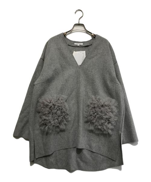 CADUNE（カデュネ）CADUNE (カデュネ) ポケットチュールプルオーバー グレー サイズ:38 未使用品の古着・服飾アイテム