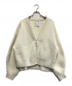 BEARDSLEYビアズリー）の古着「パールニットカーディガン」｜ホワイト