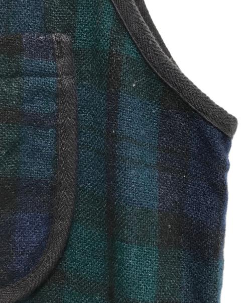 WOOLRICH（ウールリッチ）WOOLRICH (ウールリッチ) RAIL ROAD VEST グリーン×ネイビー サイズ:Mの古着・服飾アイテム