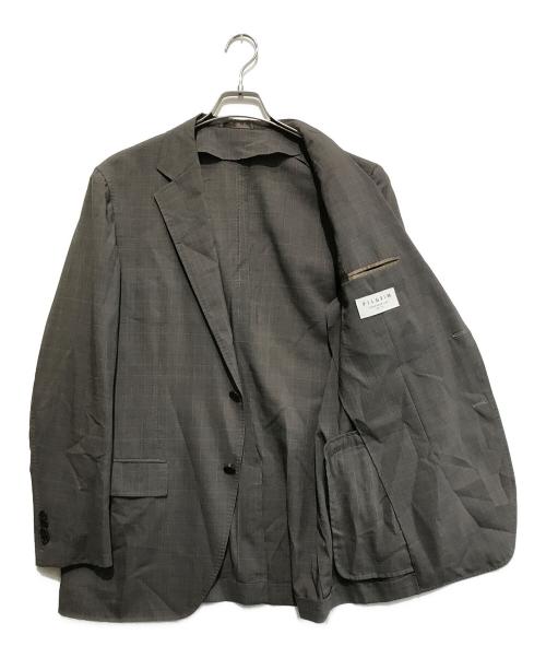 Pilgrim（ピルグリム）PILGRIM (ピルグリム) Super130'sトロピカルウールシルク 2Bテーラードジャケット ERMENEGILD ZEGNA TRAVELLER NANOSPHERE ブラウン サイズ:50の古着・服飾アイテム