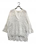 ne quittez pasヌキテパ）の古着「COTTON VOILE DOT HEMLA BLOUSE」｜ホワイト
