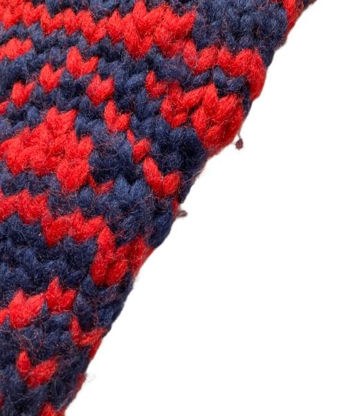 KANATA（カナタ）KANATA (カナタ) カウチンニットジャケット レッド×ネイビー サイズ:Mの古着・服飾アイテム