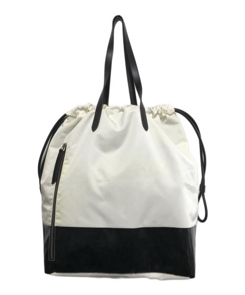 MONCLER（モンクレール）MONCLER (モンクレール) FLAMENNE SHOPPING BAG(フラメンヌショッピングバック ホワイト×ブラックの古着・服飾アイテム