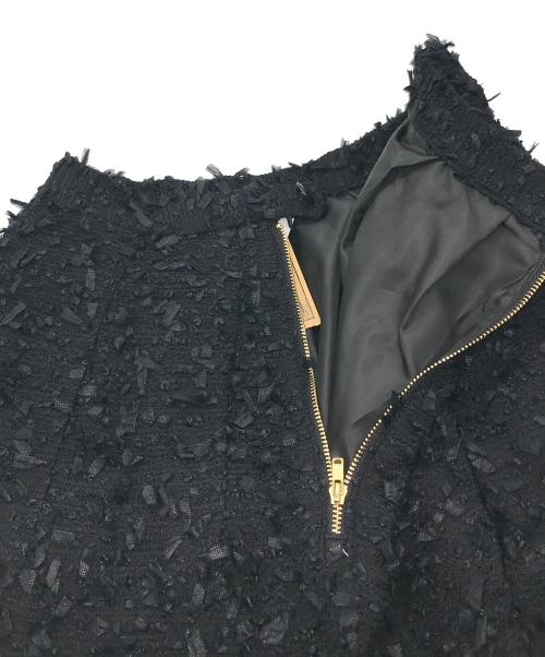 LIVETART（リヴェタート）LIVETART (リヴェタート) フリンジツイードスカート ブラック×ネイビー サイズ:Fの古着・服飾アイテム