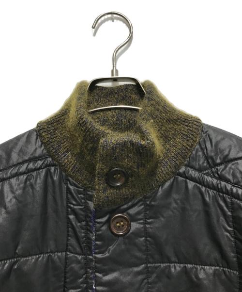 MISSONI UOMO（ミッソーニウオモ）MISSONI UOMO (ミッソーニウオモ) モヘヤブレンドリバーシブル中綿ジャケット パープル×グリーン サイズ:Sの古着・服飾アイテム