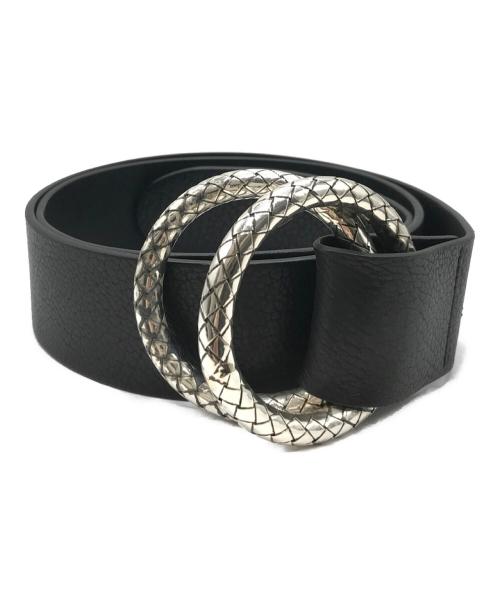 BOTTEGA VENETA（ボッテガベネタ）BOTTEGA VENETA (ボッテガベネタ) ダブルリングレザーベルト ブラック サイズ:-の古着・服飾アイテム