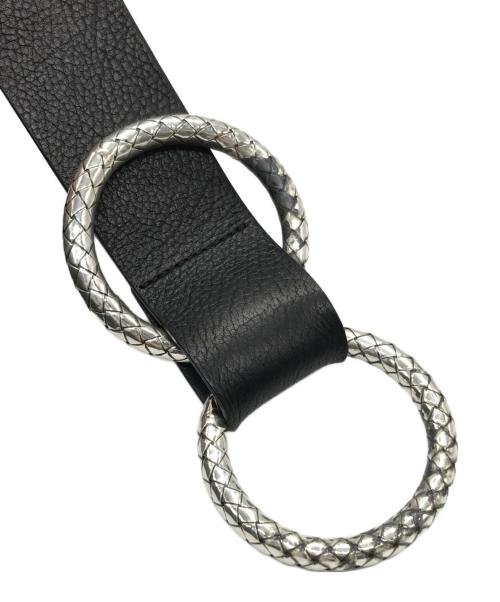 BOTTEGA VENETA（ボッテガベネタ）BOTTEGA VENETA (ボッテガベネタ) ダブルリングレザーベルト ブラック サイズ:-の古着・服飾アイテム