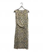 CORCOVADOコルコバード）の古着「総柄ノースリーブワンピース」｜イエロー×ホワイト