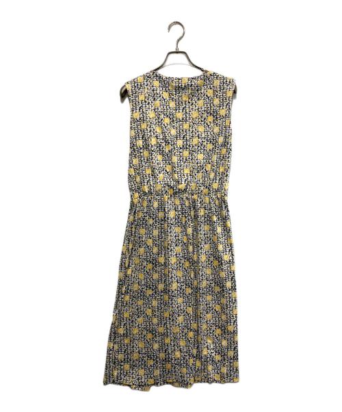 CORCOVADO（コルコバード）CORCOVADO (コルコバード) 総柄ノースリーブワンピース イエロー×ホワイト サイズ:Mの古着・服飾アイテム