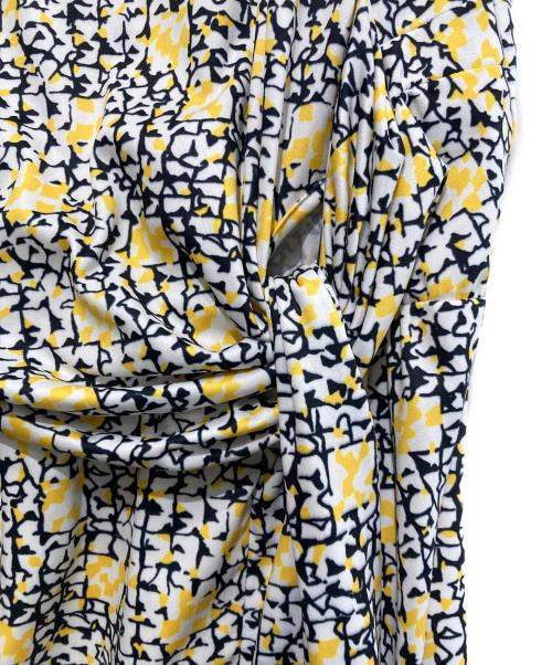 CORCOVADO（コルコバード）CORCOVADO (コルコバード) 総柄ノースリーブワンピース イエロー×ホワイト サイズ:Mの古着・服飾アイテム