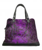 JACQUES LE CORREジャックルコー）の古着「リスボン ハラコレオパードトートバッグ」｜ブラック×パープル