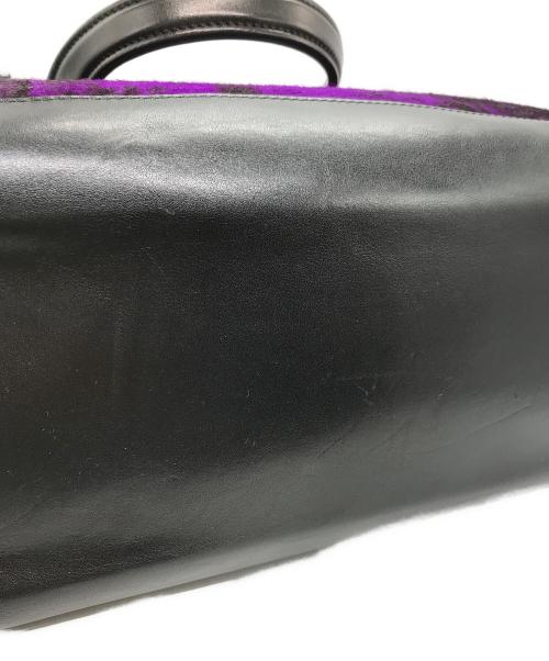 JACQUES LE CORRE（ジャックルコー）JACQUES LE CORRE (ジャックルコー) リスボン ハラコレオパードトートバッグ ブラック×パープルの古着・服飾アイテム