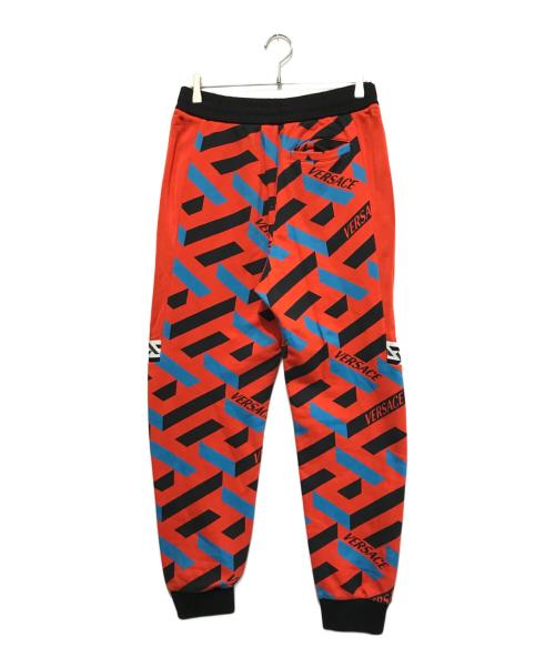 VERSACE（ヴェルサーチェ）VERSACE (ヴェルサーチェ) グレカプリントスウェットパンツスウェットパンツ レッド サイズ:Sの古着・服飾アイテム