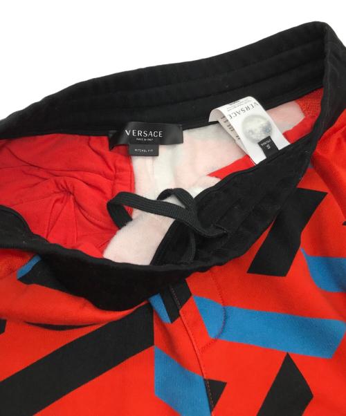 VERSACE（ヴェルサーチェ）VERSACE (ヴェルサーチェ) グレカプリントスウェットパンツスウェットパンツ レッド サイズ:Sの古着・服飾アイテム