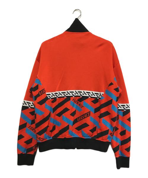VERSACE（ヴェルサーチェ）VERSACE (ヴェルサーチェ) グラフィックプリントボンバージャケット レッド サイズ:Mの古着・服飾アイテム