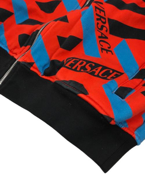 VERSACE（ヴェルサーチェ）VERSACE (ヴェルサーチェ) グラフィックプリントボンバージャケット レッド サイズ:Mの古着・服飾アイテム