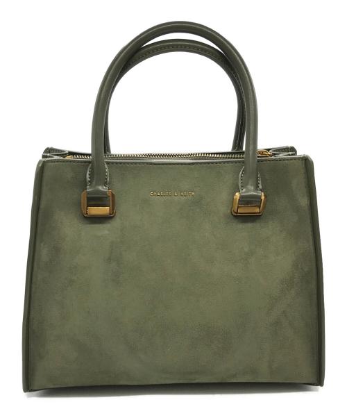 CHARLES & KEITH（チャールズアンドキース）CHARLES & KEITH (チャールズ＆キース) Large Textured Double Handle Bag グリーン サイズ:-の古着・服飾アイテム