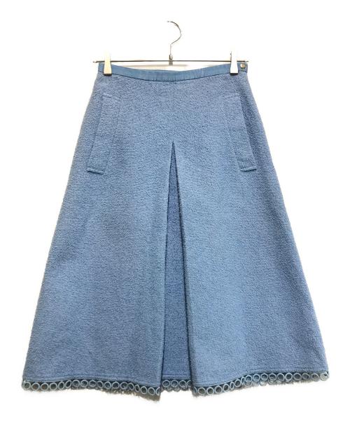 DRAWER（ドゥロワー）DRAWER (ドゥロワー) ボックスプリーツスカート スカイブルー サイズ:36の古着・服飾アイテム
