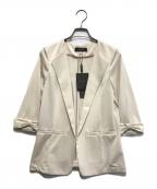 JUSGLITTYジャスグリッティー）の古着「ノーカラージャケット」｜ベージュ