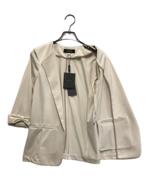 JUSGLITTY（ジャスグリッティー）JUSGLITTY (ジャスグリッティー) ノーカラージャケット ベージュ サイズ:1の古着・服飾アイテム