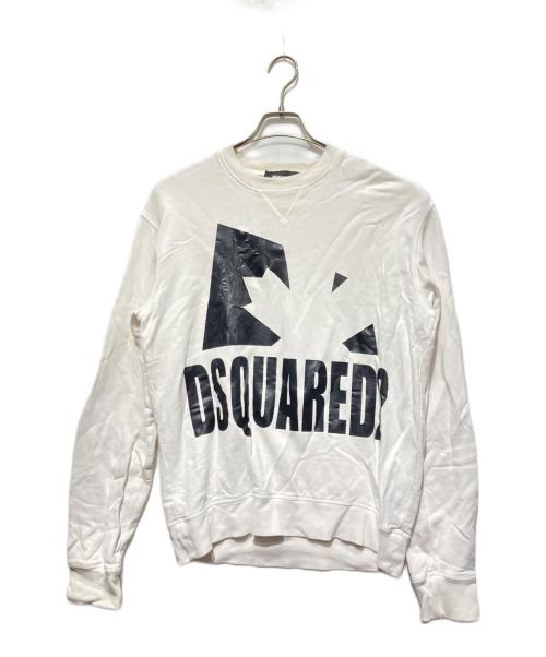 DSQUARED2（ディースクエアード）DSQUARED2 (ディースクエアード) プリントスウェット ホワイト サイズ:Ｍの古着・服飾アイテム