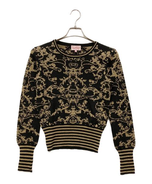 Vivienne Westwood RED LABEL（ヴィヴィアンウエストウッドレッドレーベル）Vivienne Westwood RED LABEL (ヴィヴィアンウエストウッドレッドレーベル) デザインニット ゴールド×ブラック サイズ:SIZE 2の古着・服飾アイテム