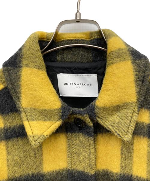UNITED ARROWS（ユナイテッドアローズ）UNITED ARROWS (ユナイテッドアローズ) シャギー チェック CPO ジャケット イエロー サイズ:36の古着・服飾アイテム