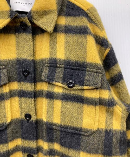 UNITED ARROWS（ユナイテッドアローズ）UNITED ARROWS (ユナイテッドアローズ) シャギー チェック CPO ジャケット イエロー サイズ:36の古着・服飾アイテム