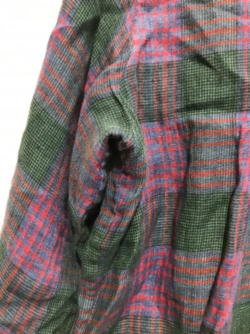 Maison Margiela（メゾンマルジェラ）Maison Margiela (メゾンマルジェラ) ボタンダウンリネンチェックシャツ パープル×グリーン サイズ:39の古着・服飾アイテム