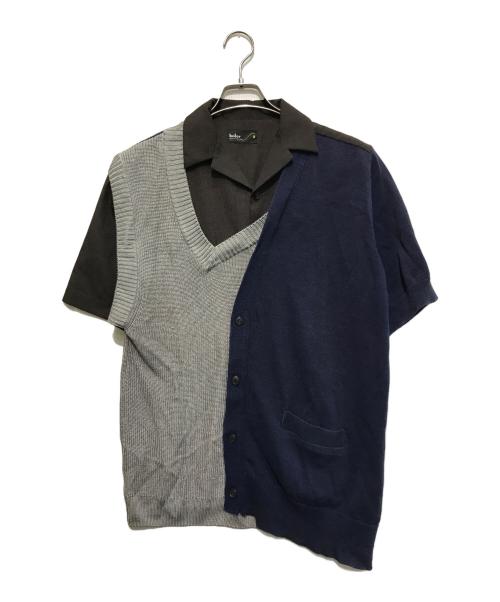 KOLOR（カラー）KOLOR (カラー) 21SS レーヨンコードシャツ ブラウン×ネイビー サイズ:3の古着・服飾アイテム