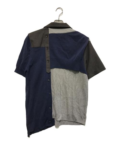 KOLOR（カラー）KOLOR (カラー) 21SS レーヨンコードシャツ ブラウン×ネイビー サイズ:3の古着・服飾アイテム