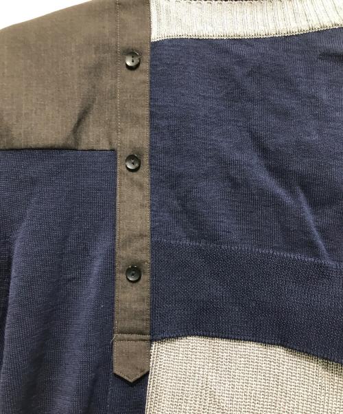 KOLOR（カラー）KOLOR (カラー) 21SS レーヨンコードシャツ ブラウン×ネイビー サイズ:3の古着・服飾アイテム